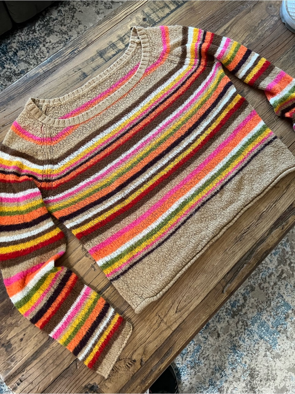 INC international concept sweater colorful striped L y2k